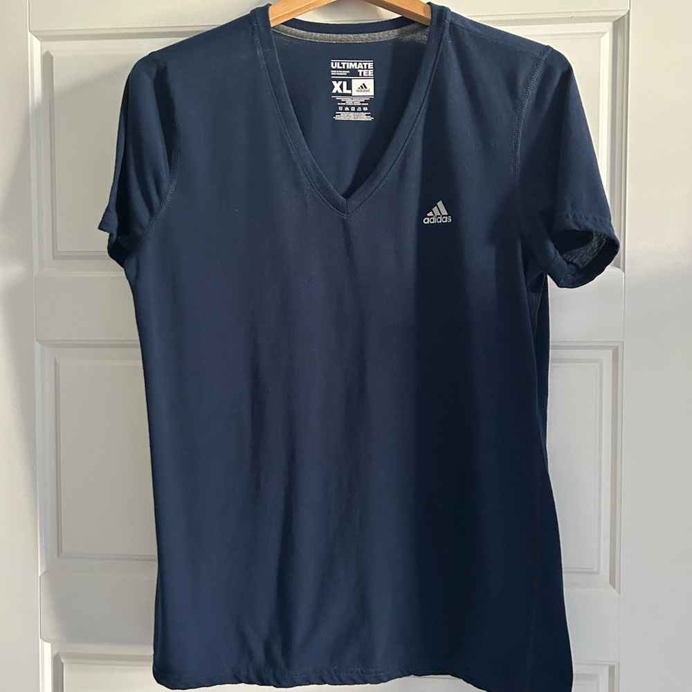 Adidas Dark Blue V-Neck Tee